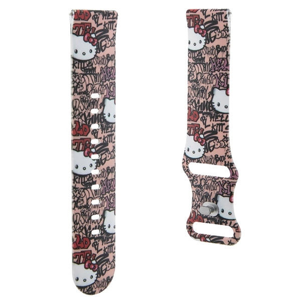 Hello Kitty Silicone Tags Graffiti strap universal 22mm - pink