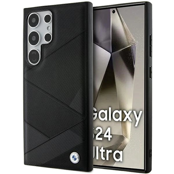 BMW BMHCS24L23RCGPK S24 Ultra S928 sort/sort hardcase Signature læder Crossing Lines mønster