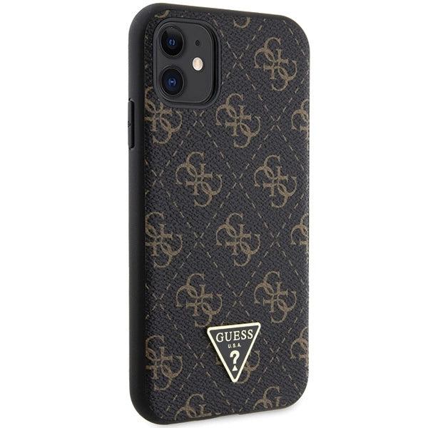 Guess 4G Triangle Metal Logo-hylster til iPhone 11 / XR - sort