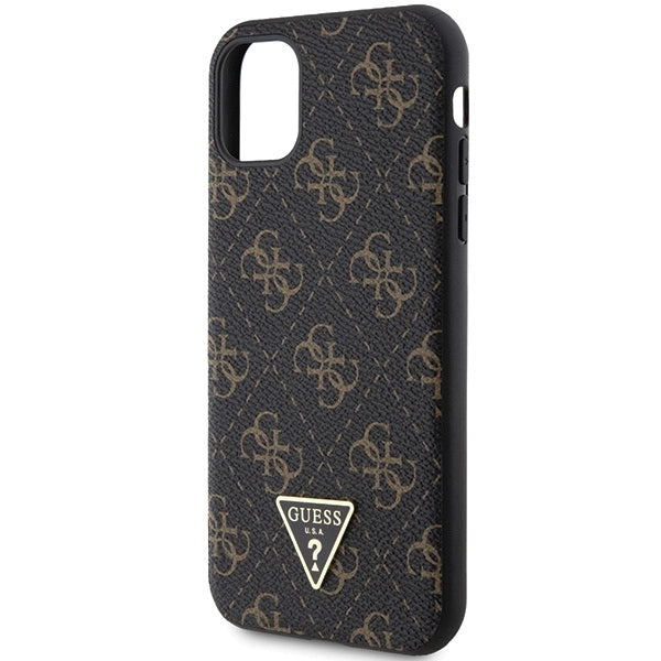 Guess 4G Triangle Metal Logo-hylster til iPhone 11 / XR - sort