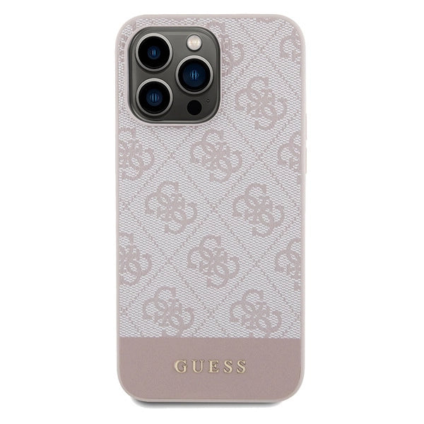 Guess 4G Stripe Collection-hylster til iPhone 14 Pro - pink