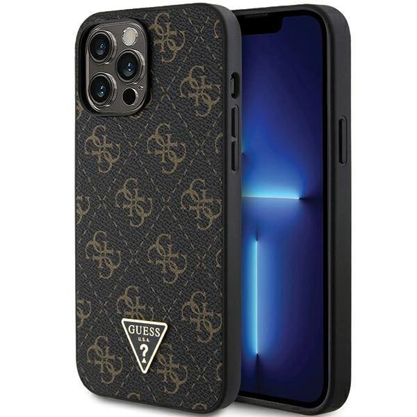 Guess 4G Triangle Metal Logo-hylster til iPhone 14 Pro - sort