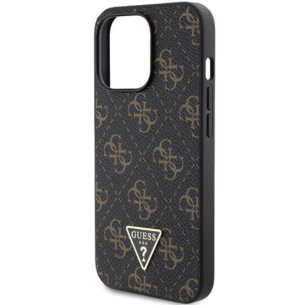 Guess 4G Triangle Metal Logo-hylster til iPhone 14 Pro - sort