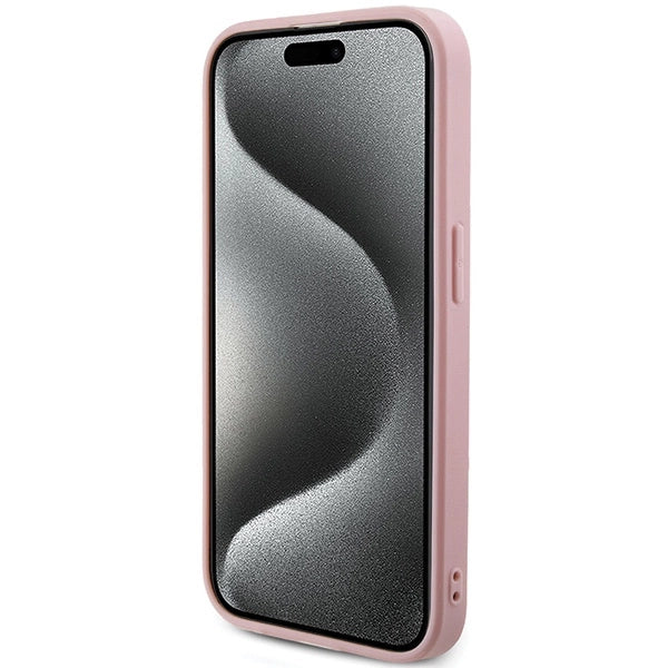 Guess Saffiano Iridescent Script Case til iPhone 14 Pro Max - pink