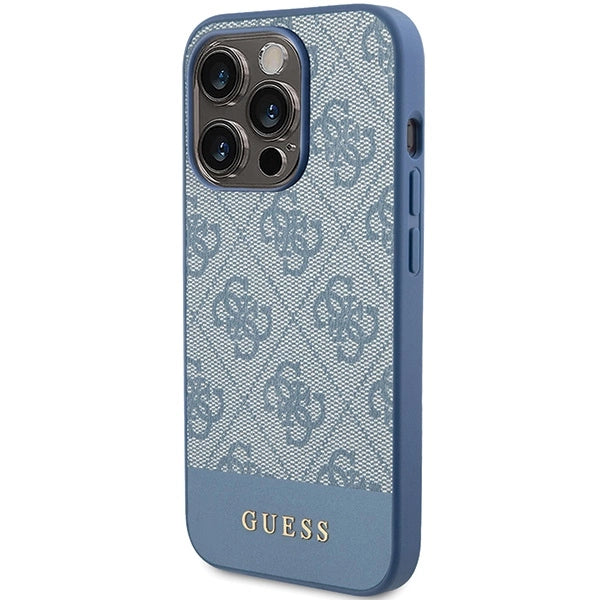 Guess 4G Stripe Collection æske til iPhone 15 Pro - blå