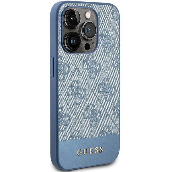 Guess 4G Stripe Collection æske til iPhone 15 Pro - blå