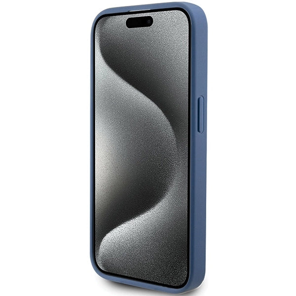 Guess 4G Stripe Collection æske til iPhone 15 Pro - blå