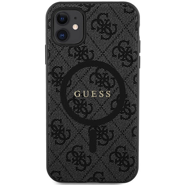 Guess GUHMN61G4GFRK iPhone 11 6.1" / Xr sort/sort hardcase 4G Collection læder Metal Logo MagSafe