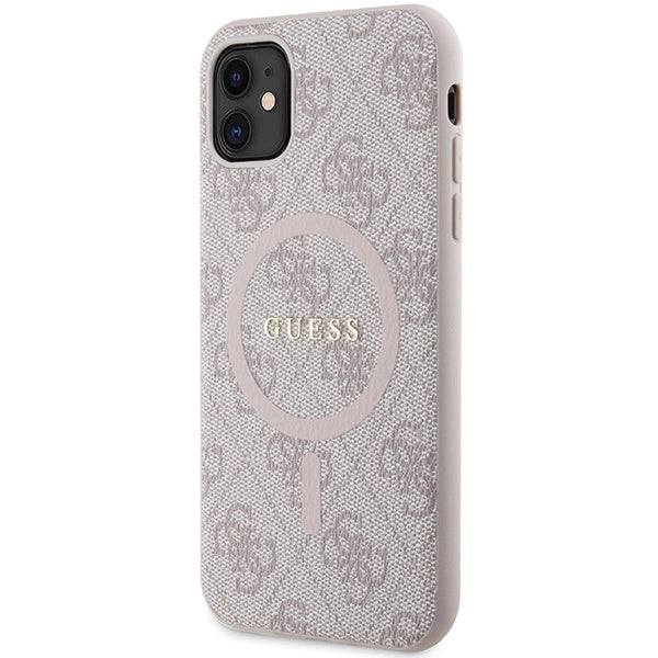 Guess GUHMN61G4GFRP iPhone 11 6.1" / Xr pink/pink hardcase 4G Collection læder Metal Logo MagSafe