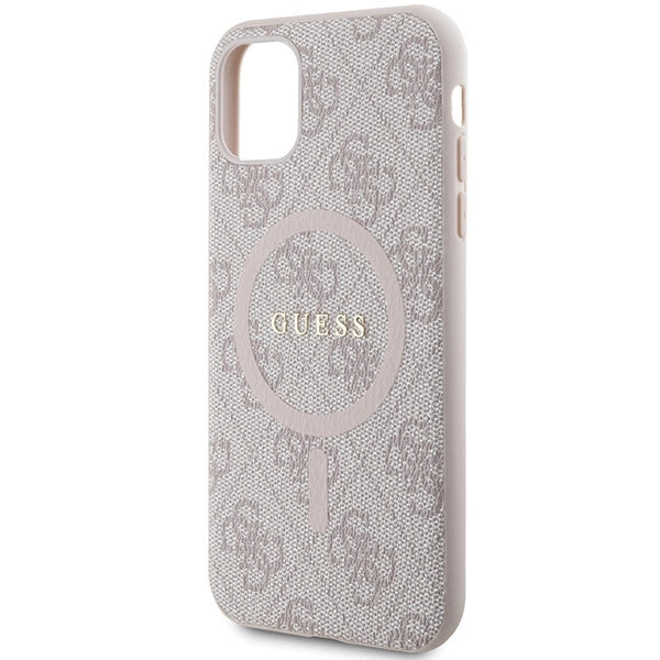 Guess GUHMN61G4GFRP iPhone 11 6.1" / Xr pink/pink hardcase 4G Collection læder Metal Logo MagSafe