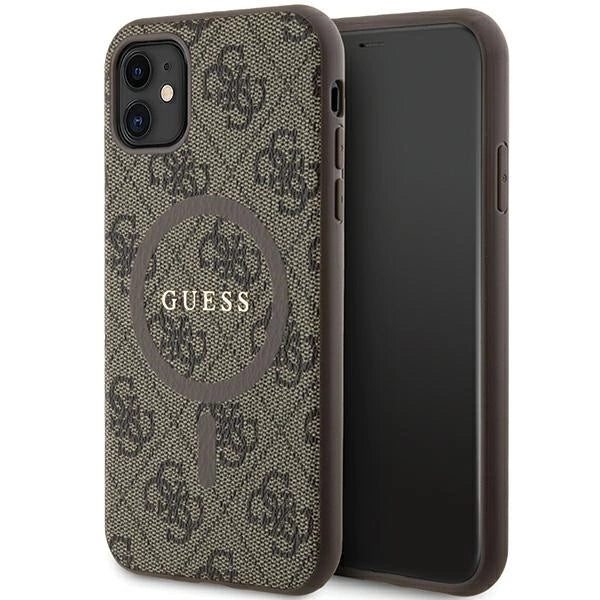Guess GUHMN61G4GFRW iPhone 11 6.1" / Xr brun/brun hardcase 4G Collection læder Metal Logo MagSafe