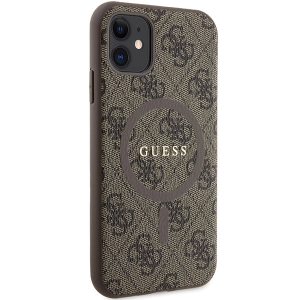 Guess GUHMN61G4GFRW iPhone 11 6.1" / Xr brun/brun hardcase 4G Collection læder Metal Logo MagSafe