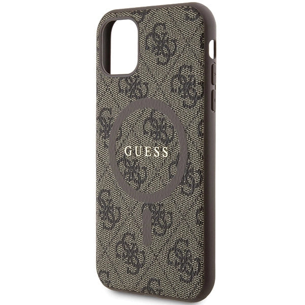 Guess GUHMN61G4GFRW iPhone 11 6.1" / Xr brun/brun hardcase 4G Collection læder Metal Logo MagSafe