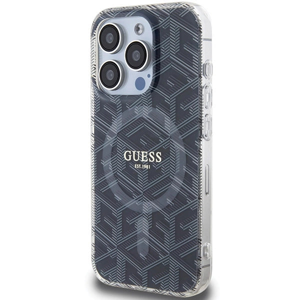 Guess IML GCube MagSafe-hylster til iPhone 15 Pro - sort
