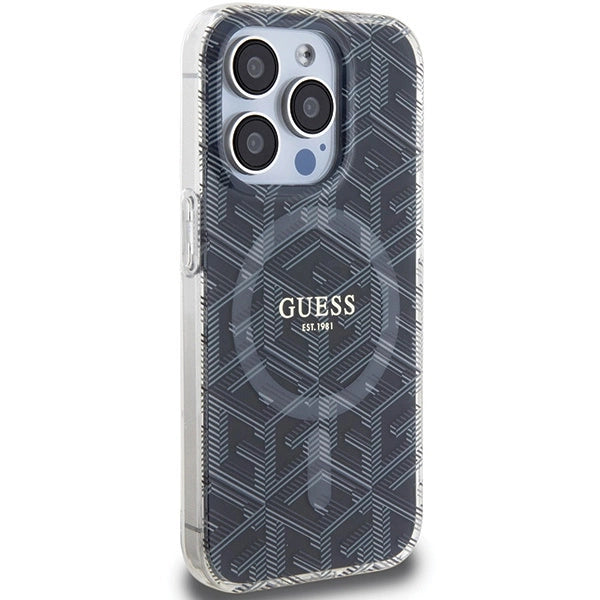 Guess IML GCube MagSafe-hylster til iPhone 15 Pro - sort