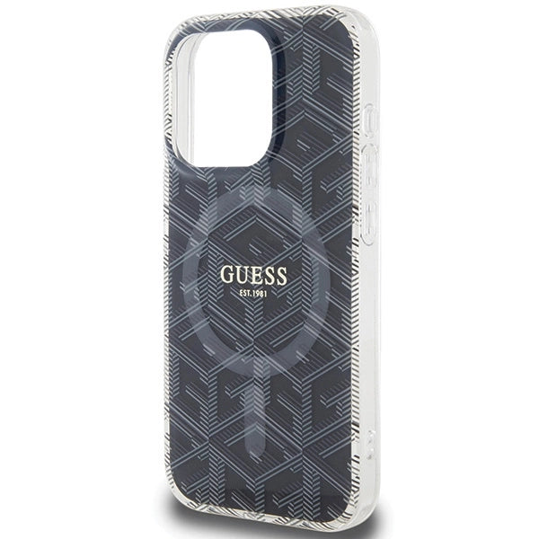Guess IML GCube MagSafe-hylster til iPhone 15 Pro - sort