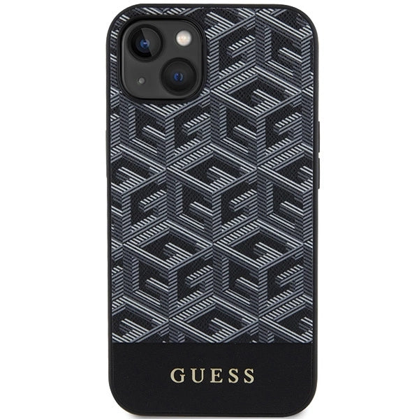 Guess GCube Stripes MagSafe fodtøj til iPhone 15 / 14 / 13 - sort