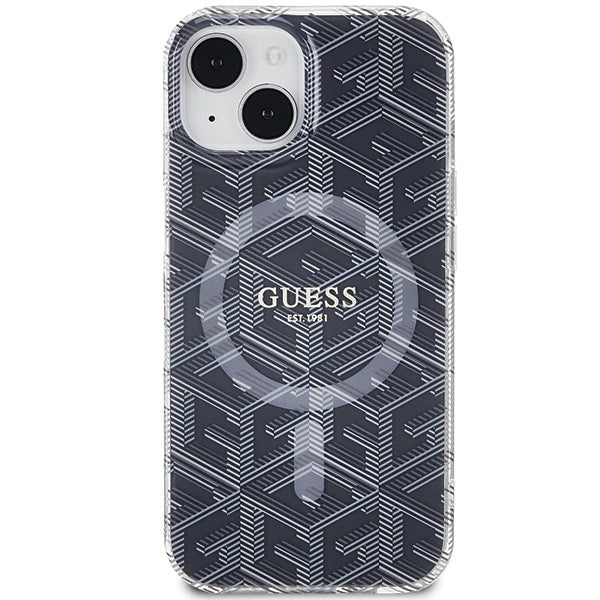 Guess IML GCube MagSafe-hylster til iPhone 15 / 14 / 13 - sort
