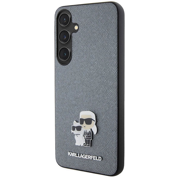 Karl Lagerfeld KLHCS24MPSAKCMPG S24+ S926 hardcase gray/gray Saffiano Karl & Choupette Metal Pin