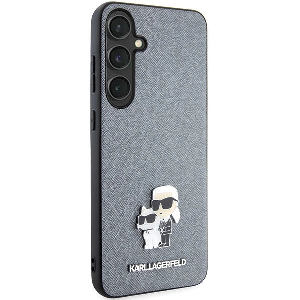 Karl Lagerfeld KLHCS24MPSAKCMPG S24+ S926 hardcase gray/gray Saffiano Karl & Choupette Metal Pin