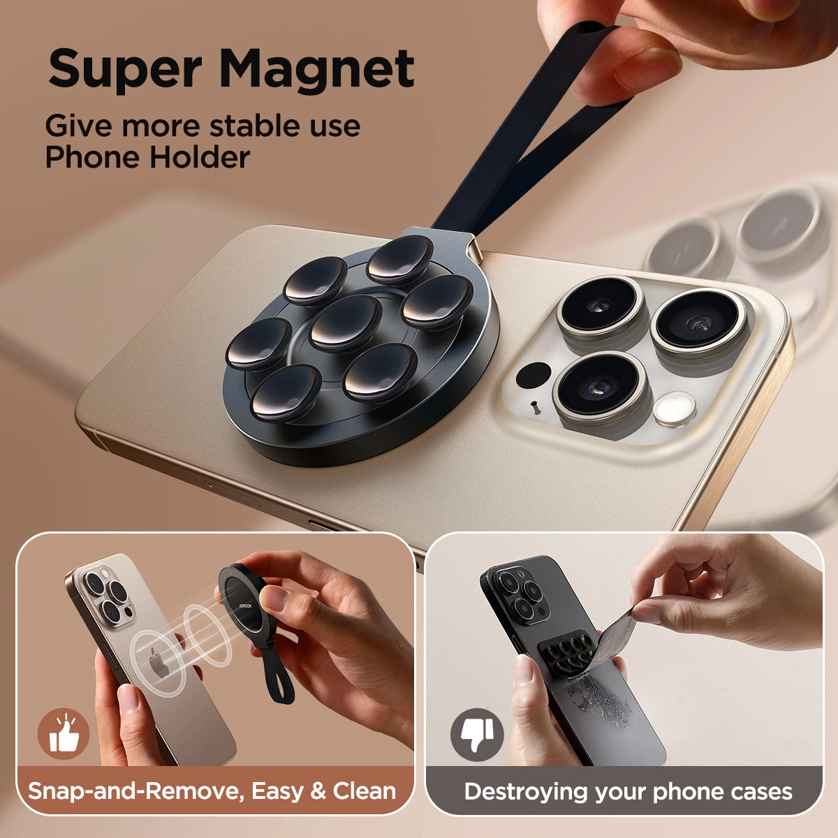 Joyroom JR-ZS393 magnetisk telefonholder med sugekopper - sort