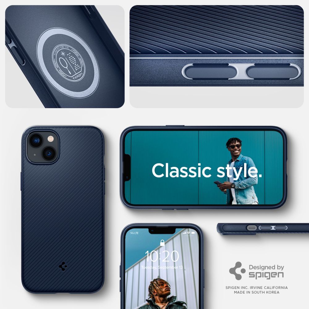 Spigen Mag Armor Magsafe Iphone 14 Plus / 15 Plus Navy Blue
