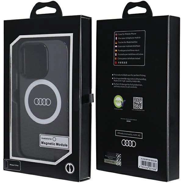 Audi IML Big Logo MagSafe-hylster til iPhone 15 Pro - sort
