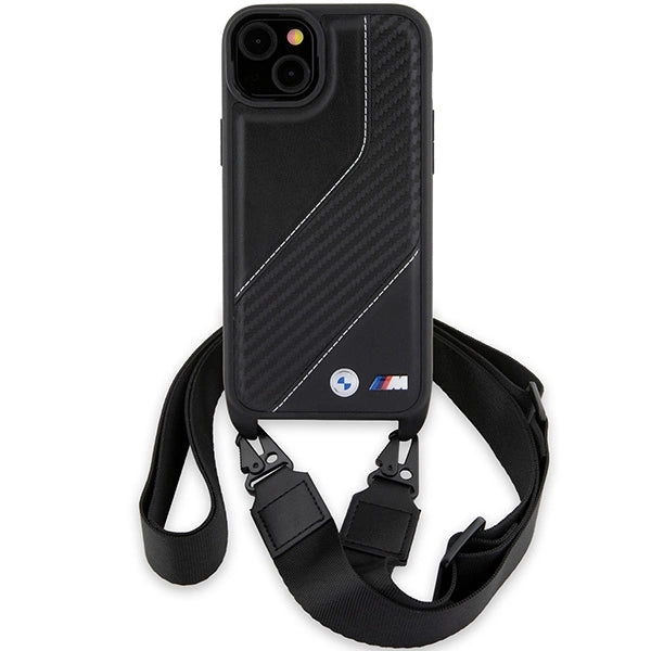 BMW M Edition Carbon Stripe & Strap case til iPhone 15 Plus / 14 Plus - sort
