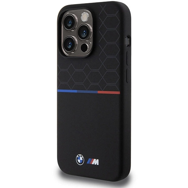 BMW M Silicone Pattern MagSafe Case til iPhone 15 Pro - sort