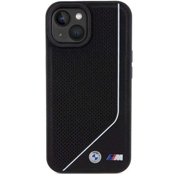 BMW Perforeret Twisted Line MagSafe Case til iPhone 15/14/13 - sort