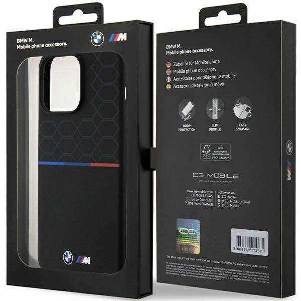 BMW M Silicone Pattern MagSafe Case til iPhone 15 Pro Max - sort