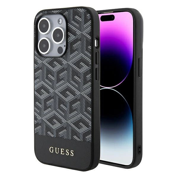 Guess GCube Stripes MagSafe case til iPhone 15 Pro Max - sort