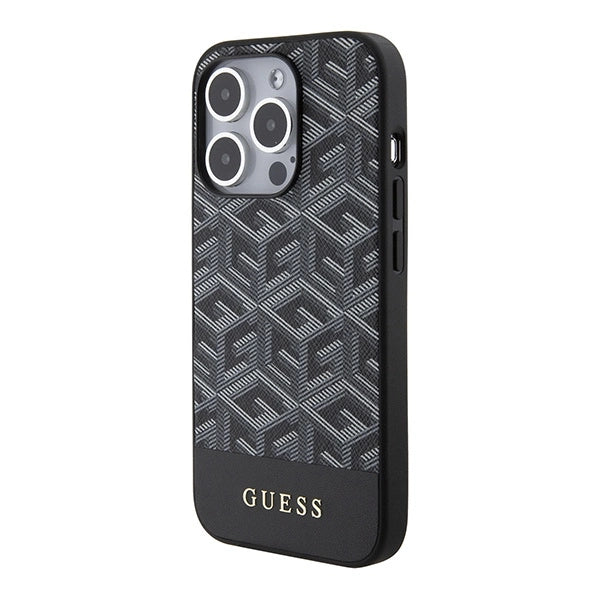 Guess GCube Stripes MagSafe case til iPhone 15 Pro Max - sort