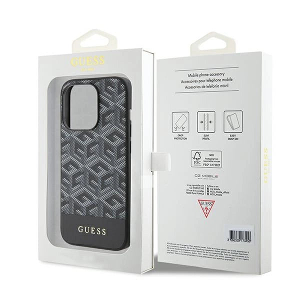 Guess GCube Stripes MagSafe case til iPhone 15 Pro Max - sort
