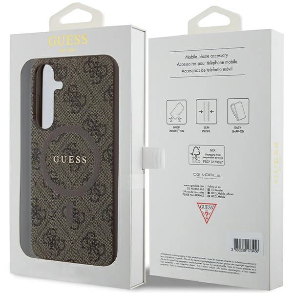 Guess 4G Collection MagSafe-foder for Samsung Galaxy S24+ - brun