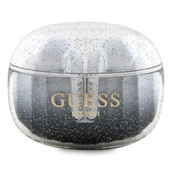 Guess Glitter Gradient TWS Bluetooth-hovedtelefoner med dockingstation - sort