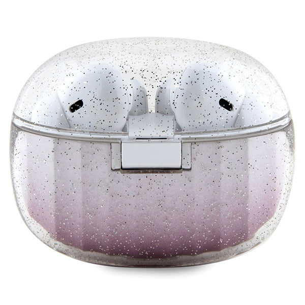 Guess Glitter Gradient TWS Bluetooth hovedtelefoner + docking station - lyserød