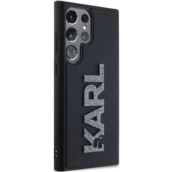 Karl Lagerfeld 3D Rubber Glitter Logo case for Samsung Galaxy S23 Ultra - black