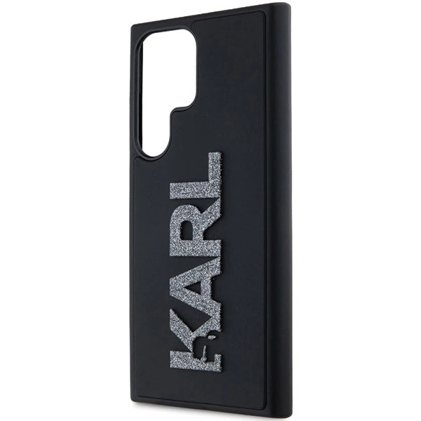 Karl Lagerfeld 3D Rubber Glitter Logo case for Samsung Galaxy S23 Ultra - black