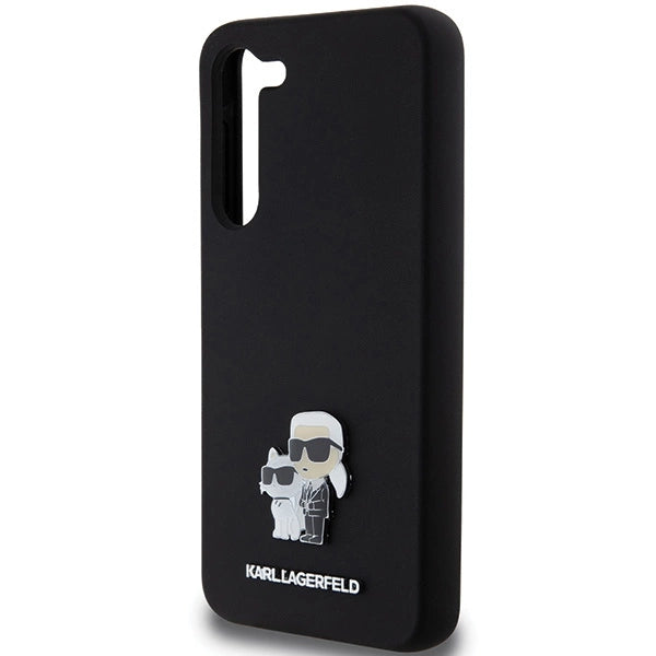 Karl Lagerfeld Silicone Karl&Choupette Metal Pin case for Samsung Galaxy S23+ - black