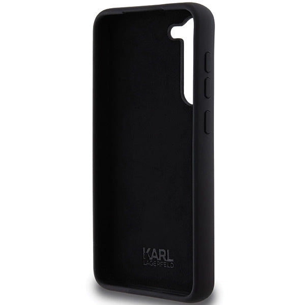 Karl Lagerfeld Silicone Karl&Choupette Metal Pin case for Samsung Galaxy S23+ - black