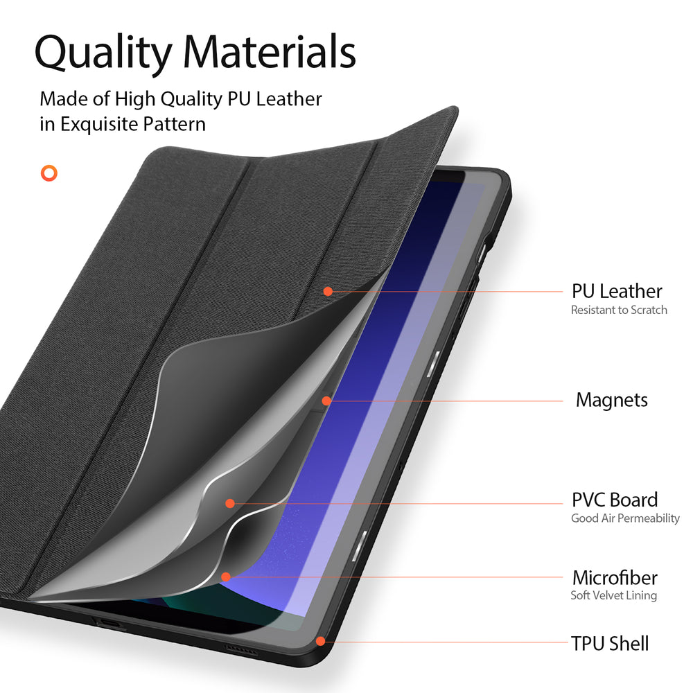 Dux Ducis Domo flip og smart sleep case til Samsung Galaxy Tab S9 - sort