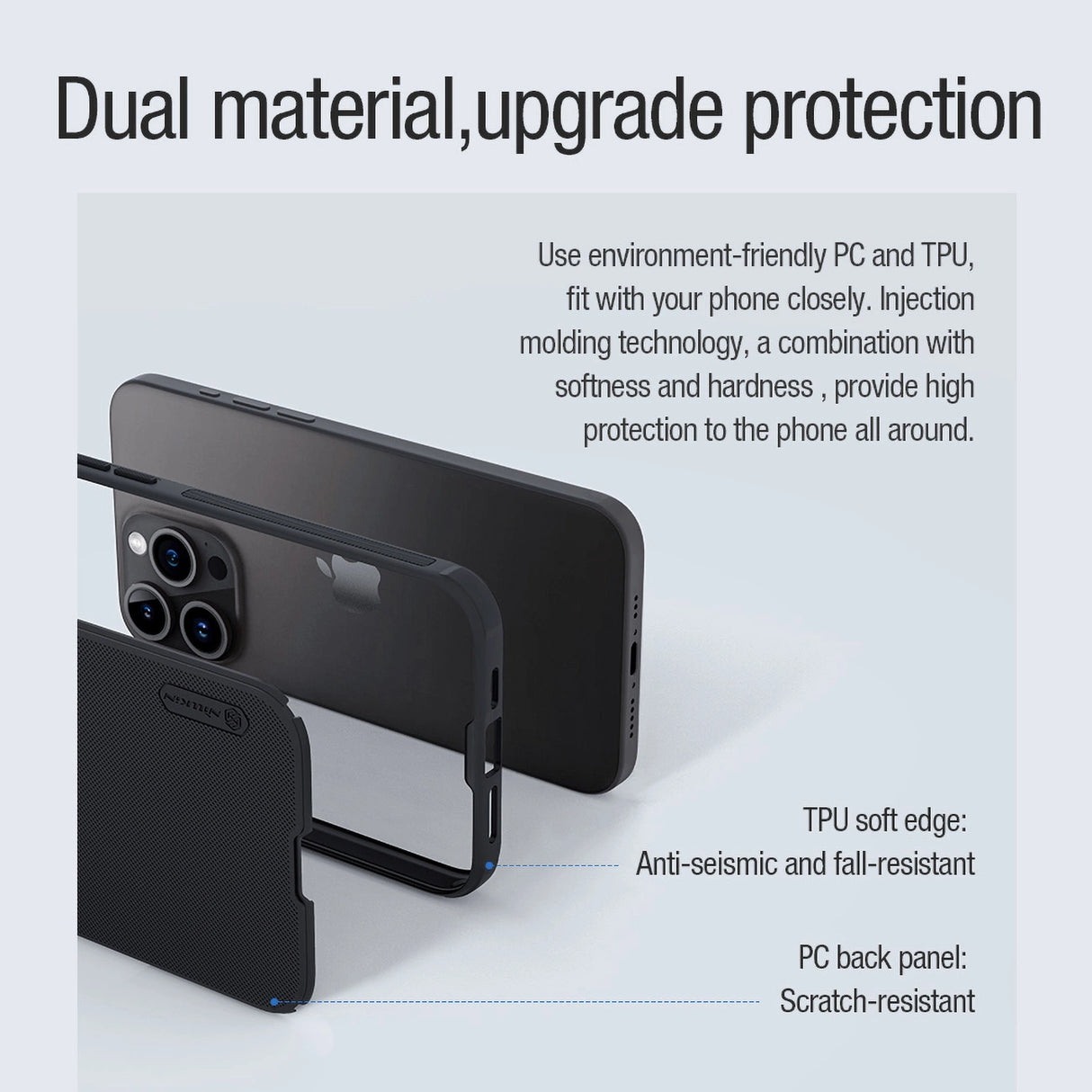 Nillkin Super Frosted Shield Pro Magnetisk Case til iPhone 15 Pro Max - sort