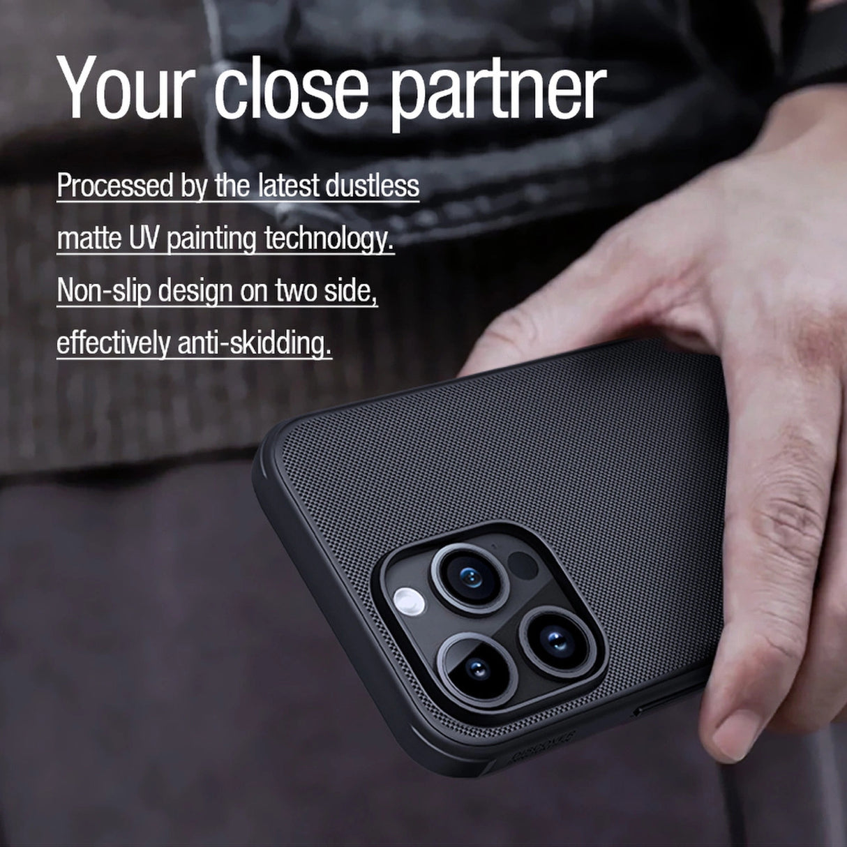 Nillkin Super Frosted Shield Pro Magnetisk Case til iPhone 15 Pro Max - sort