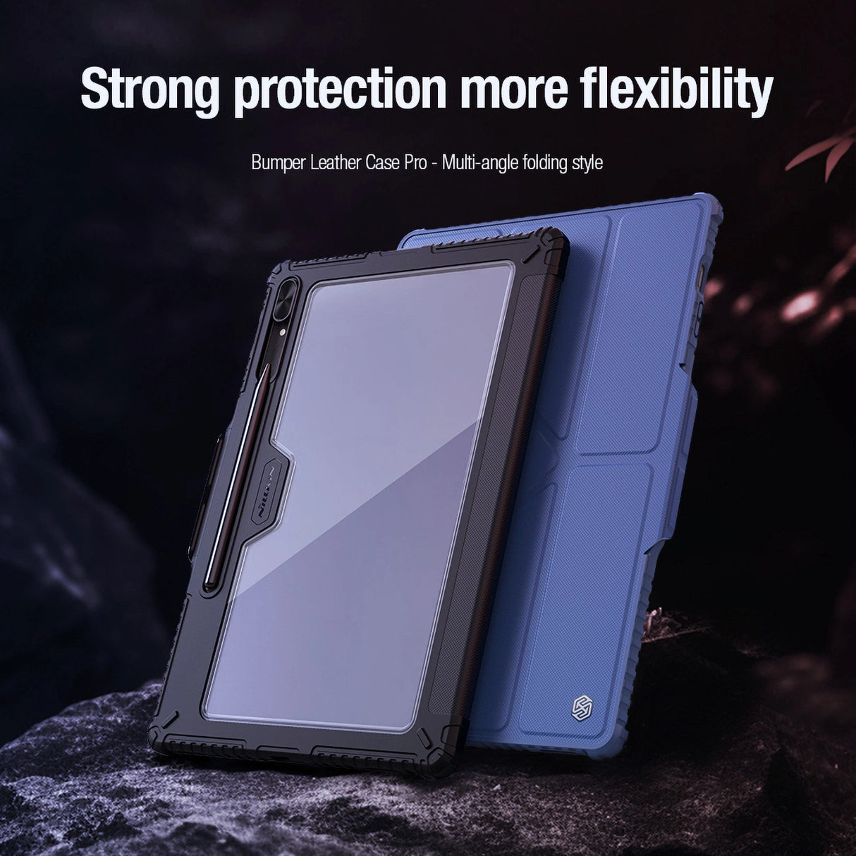 Nillkin Bumper Leather Case Pro-kasse til Samsung Galaxy Tab S9+ - sort