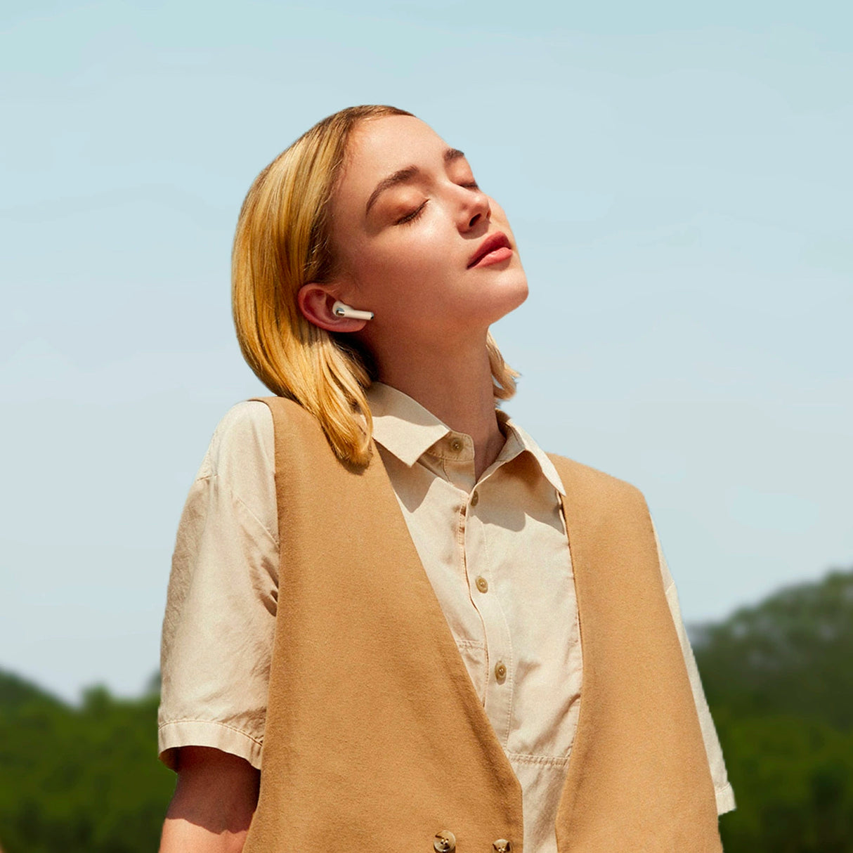 Tronsmart Soundi R4 trådløs Bluetooth 5.3 ENC hovedtelefoner - hvid