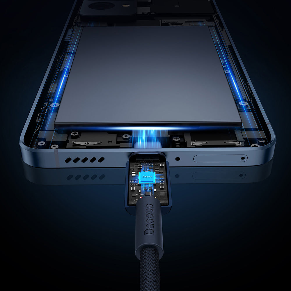 Baseus Tungsten Gold USB-C / USB-C 100W Cable 1m - Navy Blue
