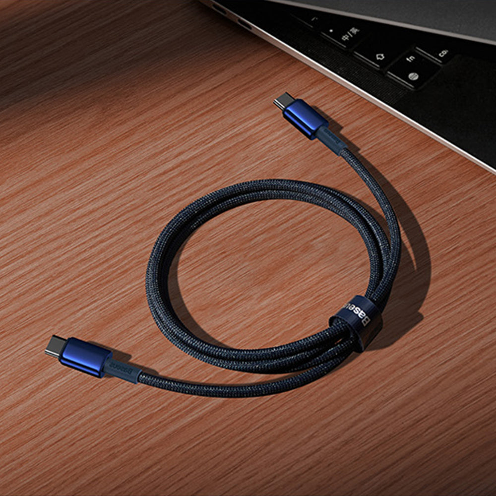 Baseus Tungsten Gold USB-C / USB-C 100W Cable 1m - Navy Blue