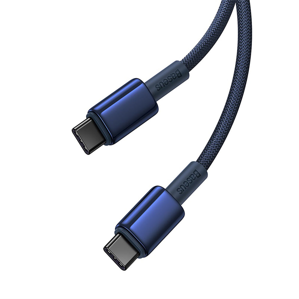 Baseus Tungsten Gold USB-C / USB-C kabel 100W 1m - marineblå