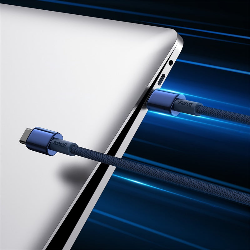 Baseus Tungsten Gold USB-C / USB-C kabel 100W 1m - marineblå